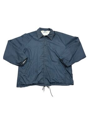 Vintage Men’s navy Vinyl Jacket – Oversized Fit y2k